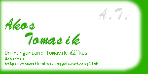 akos tomasik business card